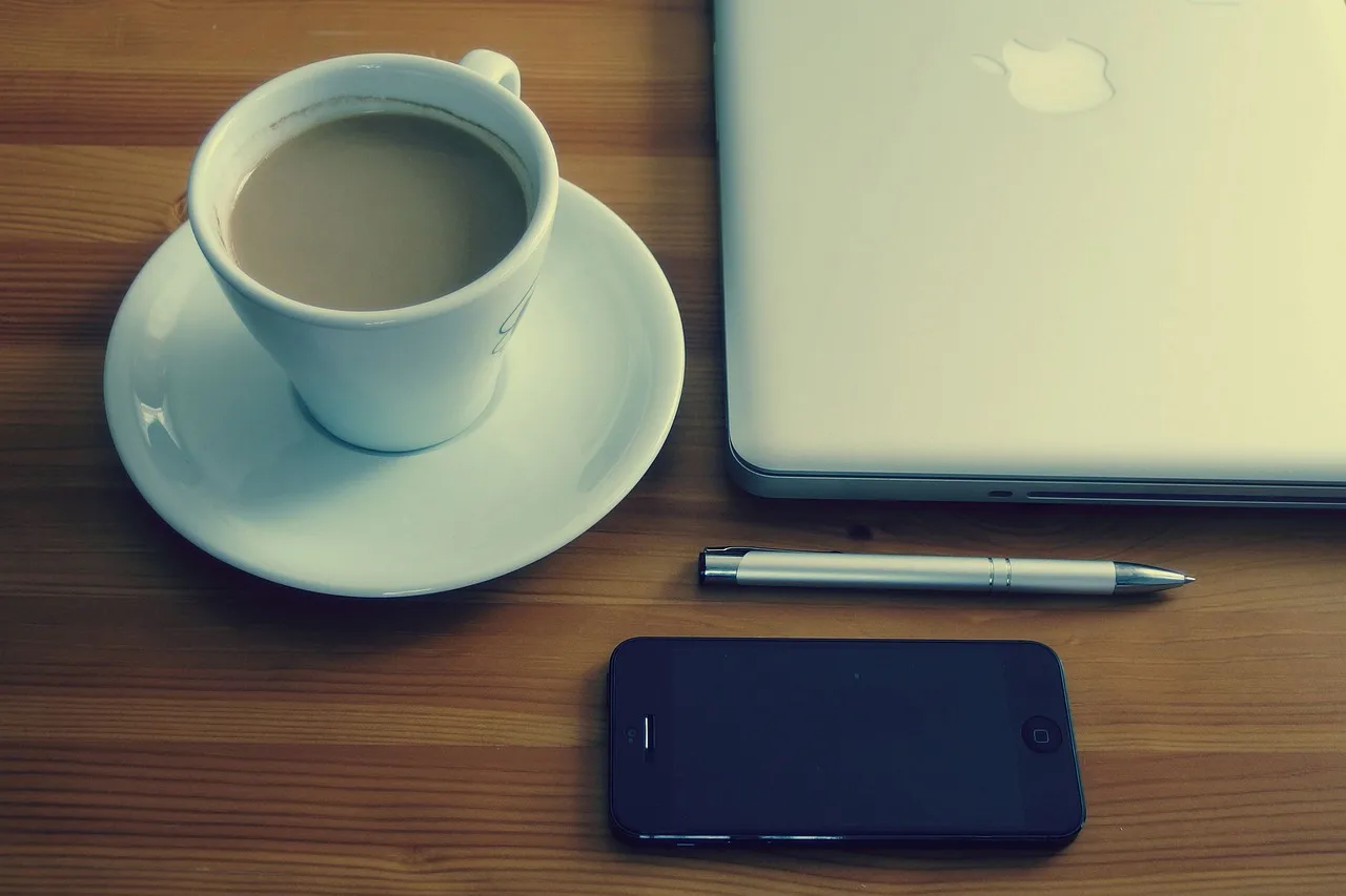 iphone, mobile, macbook, laptop, computer, technology, business, creative, desk, pen, espresso, coffee